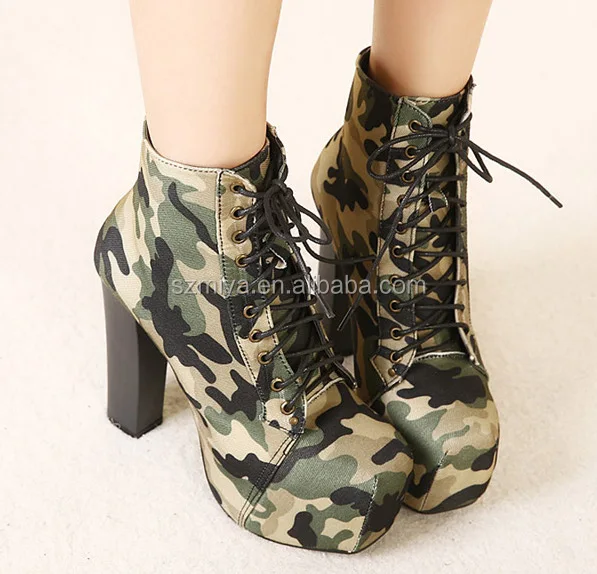women's camouflage ankle boots