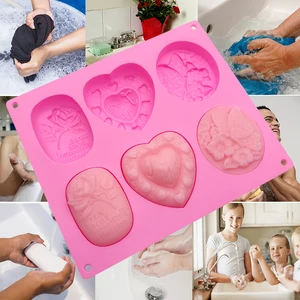 Image of Nonstick Soap Mold Wholesale Handmade DIY Silicone Rectangle Loaf Soap Mold