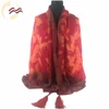2019 China Supplier red flowers women print wool shawl
