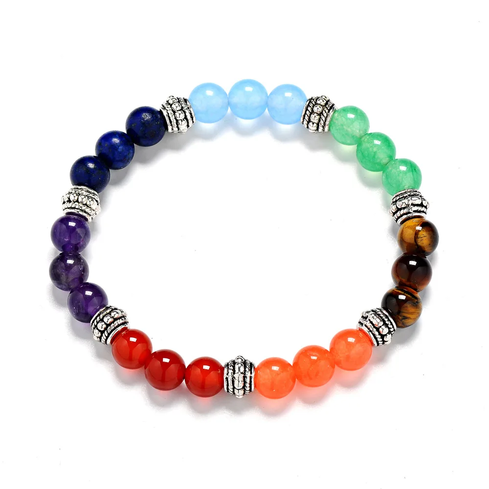 

Fashion Bracelet Natural Stone Agate Buddha Bead Bracelet 7 Chakra Bracelet