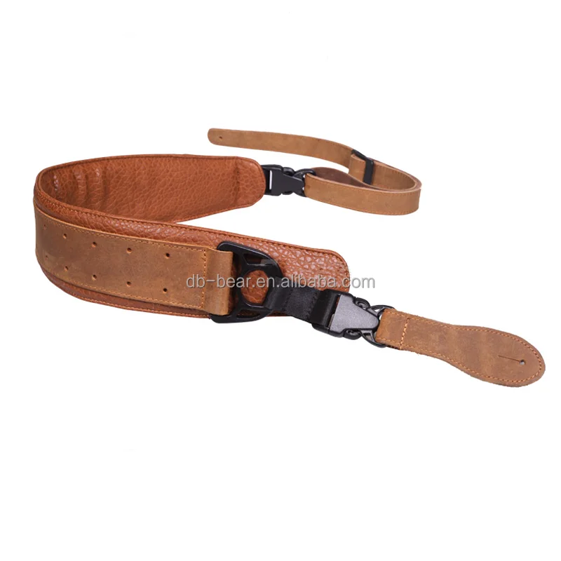 
leather padded guitar strap 