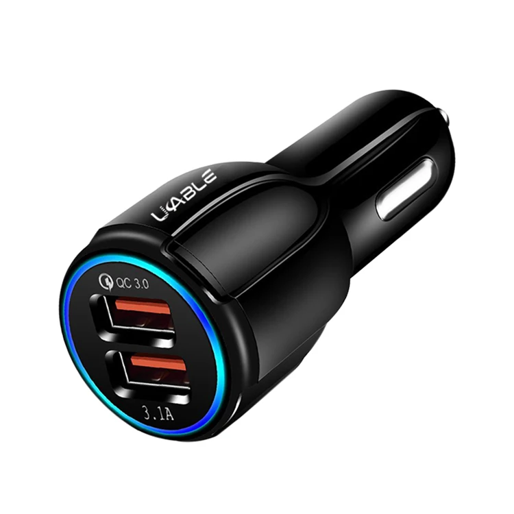 

mobile phone fast charge QC 3.0 usb car charger, White, black