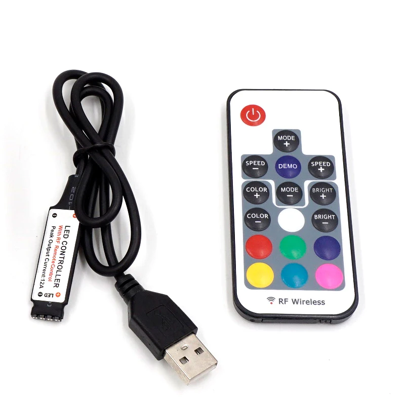 Easy Connection DC5V USB RF 17key RGB LED Strip Controller