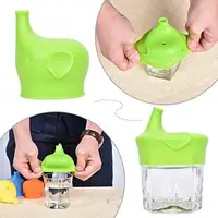 

Amazon Hot Sale Custom Best Quality Spill Proof BPA Free Baby Elephant Silicone Sippy Cup Lids Fit Any Cups with Straw Walmart