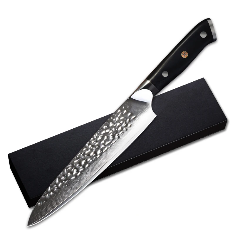 

Timhome Professional 8 inch damascus kitchen chef knife with hammered