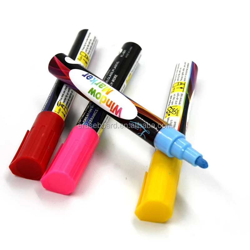 6mm Reversible Nontoxic Easy Clean Water Based Ink Chisel Round Eraser Liquid Chalk Marker