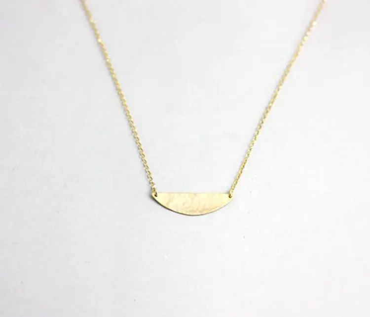 

Simple Gold Half Moon Dainty Crescent Moon Geometric Necklace for Women Girls, Gold,rose gold,black and silver