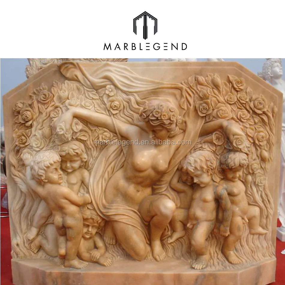 
China elegant stone marble wall drawing relief sculpture 