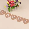 Wholesale Customized Heart shape Burlap Banner CARDS Flags Banner for Birthday Wedding Christmas Decoration