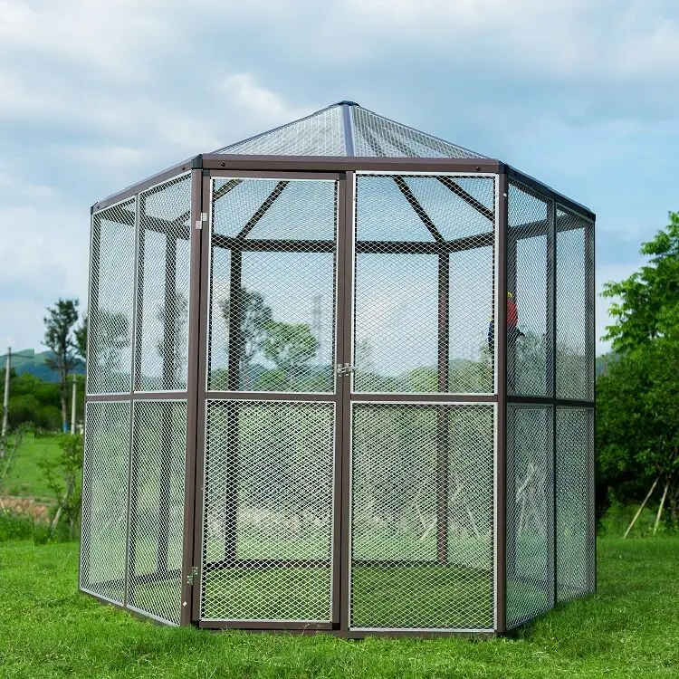 

Large size beautiful deluxe aluminum frame bird cage materials kandang burung outdoor bird cage