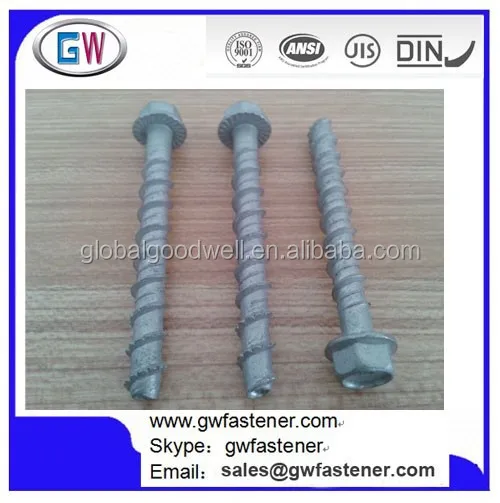 10 x Self Tapping M6 x 75mm Anchor Bolt Masonry//Concrete//Stone//Brick Flange Head
