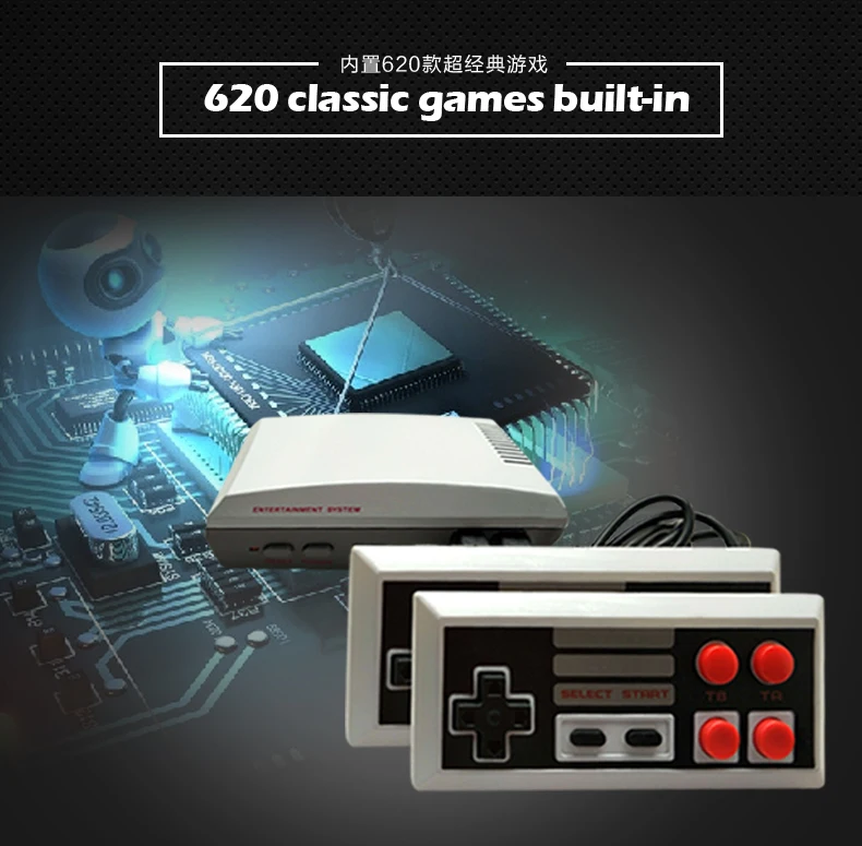 YLW 2018 Popular Mini Video 620 Game Console the same to 500 TV Game Console Retro Games Inside With AV TV Output