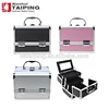 Aluminum mirrored cosmetics case Makeup train case with mirror