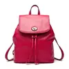 Korean design fashion rose red cow leather funny school backpacks for girls