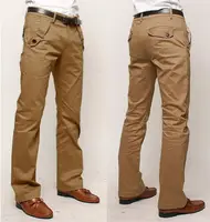 

Mens Casual Slim Fit Straight Long Trousers Formal Dress Leisure Pants
