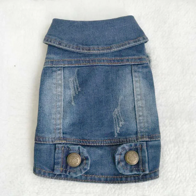 

Dog Pet Retro Jeans Jackets Denim Vest, As pictures