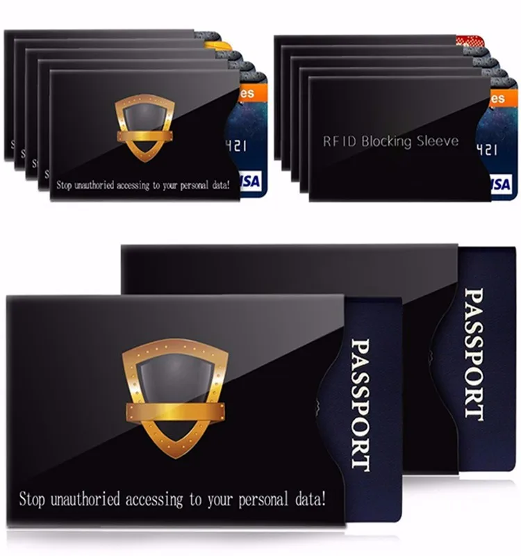 aluminium paper credit id name card blocker protection holder rfid protector blocking sleeve