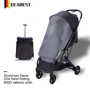 Image of DEAREST 2020 one hand folding baby stroller with nets for shade & anti-mosquito