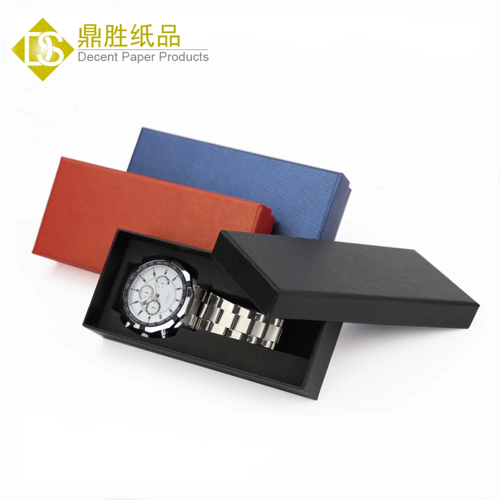 

Wholesale Cheap Black Blue Red Cardboard Paper Watch Box Foam Insert