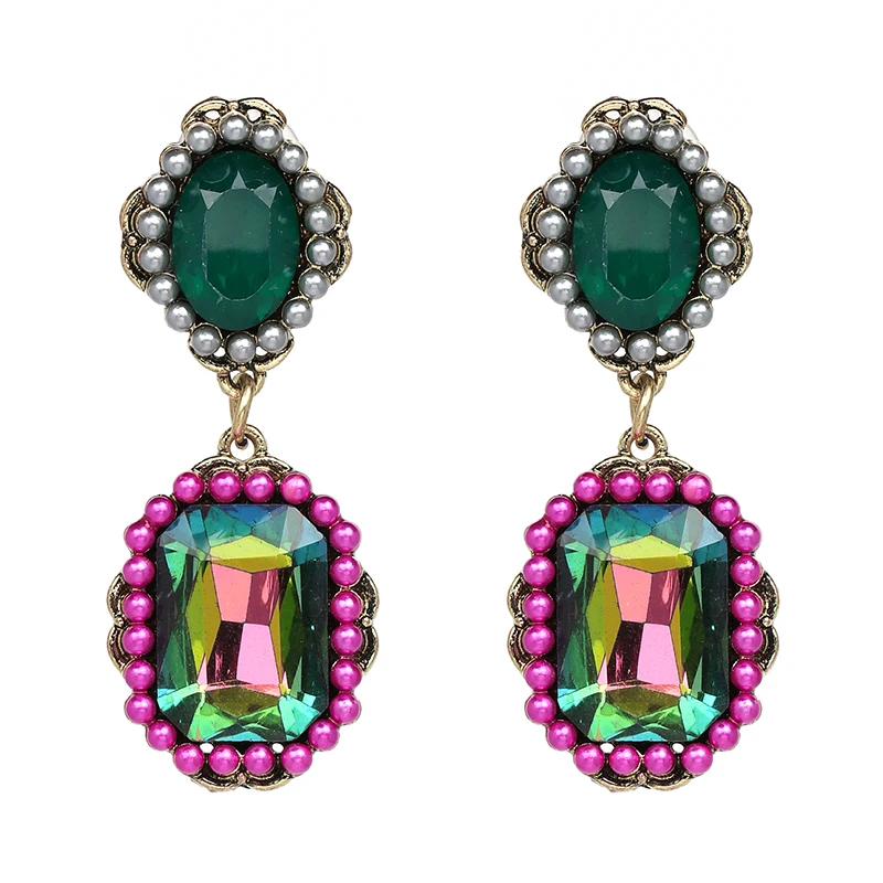 

JUJIA Colorful Earring Jewelry Good Quality Crystal Multicolor Special Bohemia Dangle Earrings For Women Wholesale, Picture