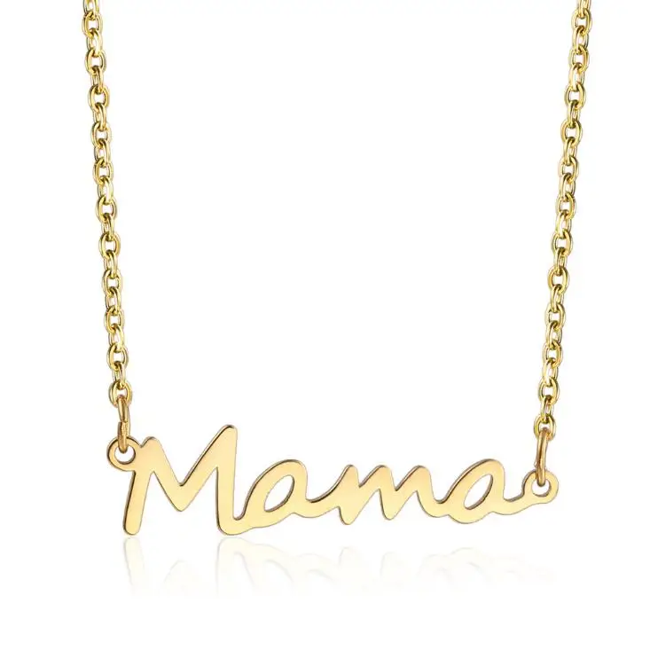 

Mothers Day Gifts Mama Letter Pendant Mom Necklace, Silver;gold