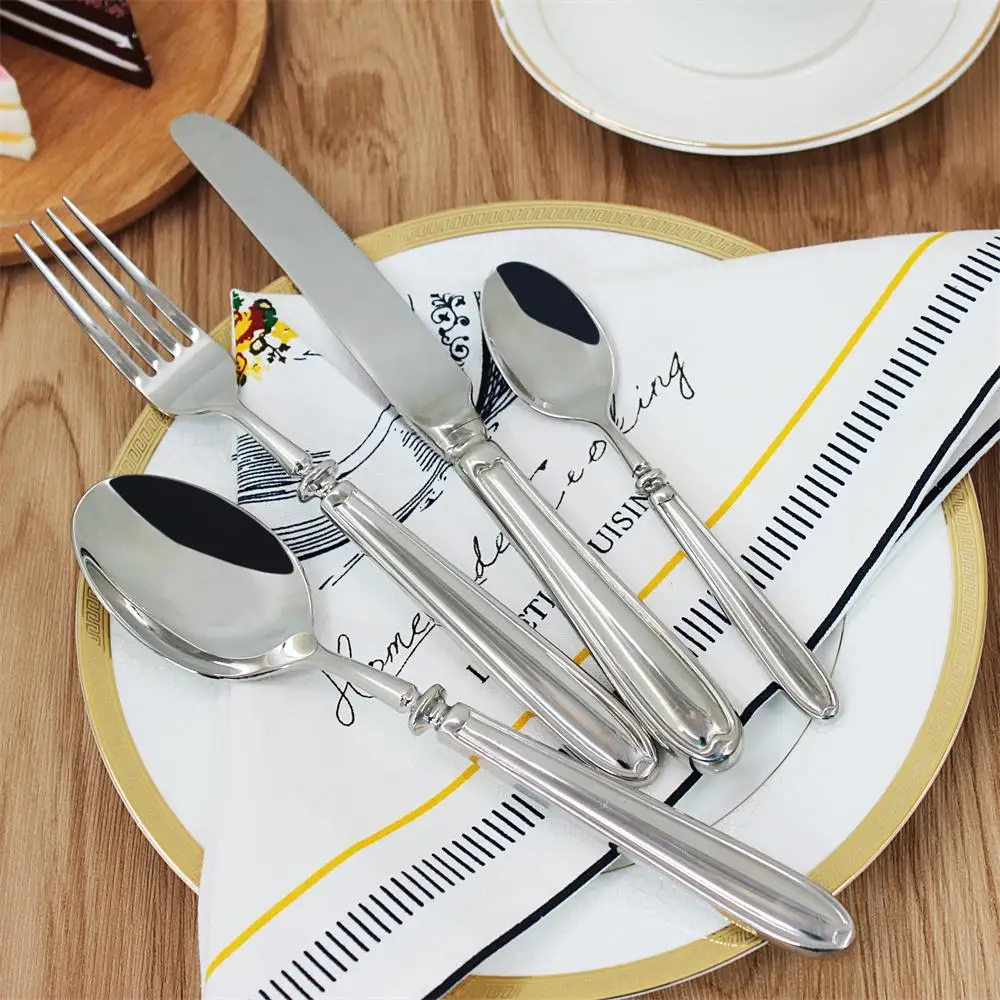 

Jieyang Shengde Forged 18/10 Mirror polish silver stainless steel spoon fork and knife christmas cutlery luxury silverware set, Customized