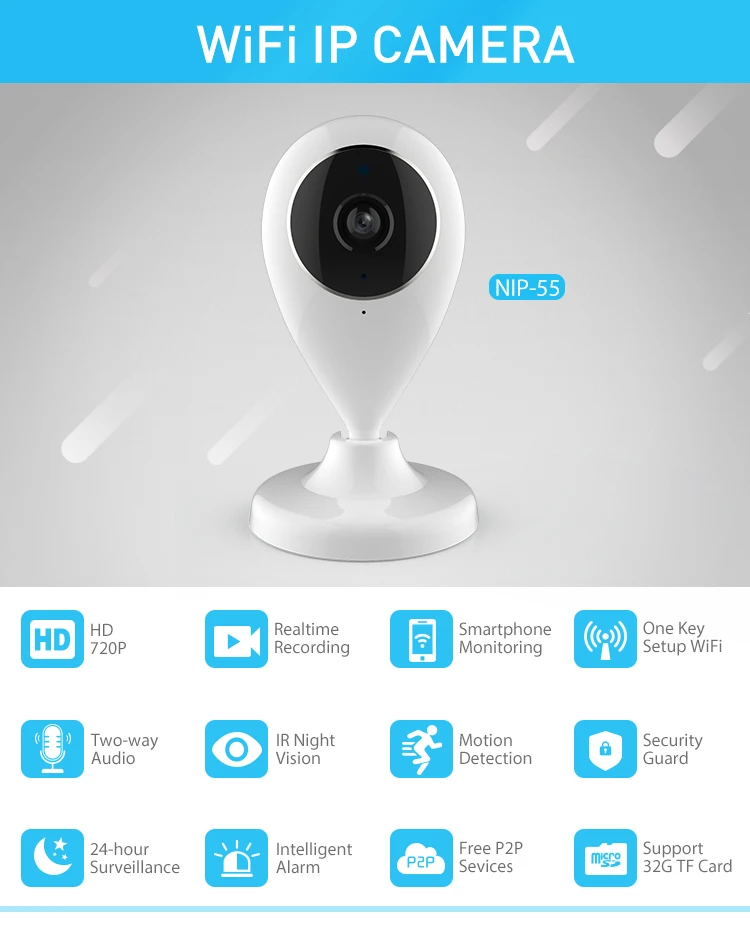 alexa echo compatible smart home indoor 720P mini wifi tuya camera