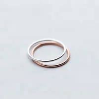 

Smooth Sterling Silver And Rose Gold Unique Thin Ring Fashion