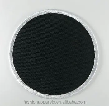 Custom Embroidery Textile Badges Black Round Blank Patches For ...