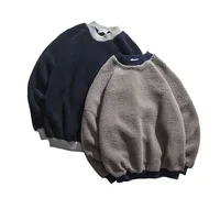 

Shenzhen factory custom wholesale mens plain crewneck sherpa fleece sweatshirt