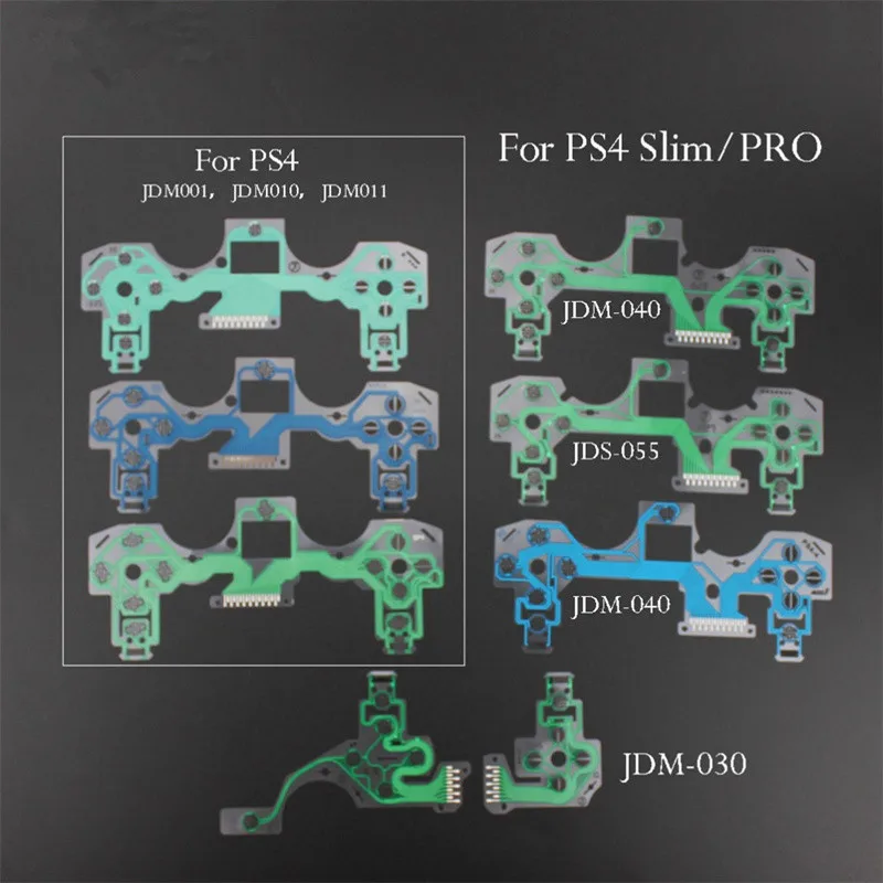 

For PlayStation 4 PS4 Pro Slim Controller Conductive Film Cable for Dualshock 4 Ribbon Circuit Board JDS 050, Green,blue