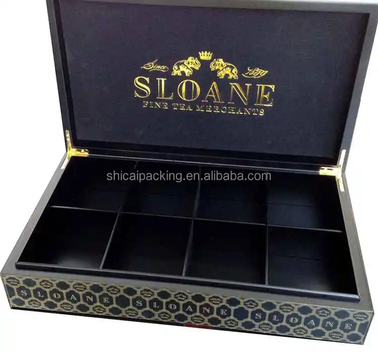 
China Factory Customized Wooden Tea Box Packaging 8 Compartments 