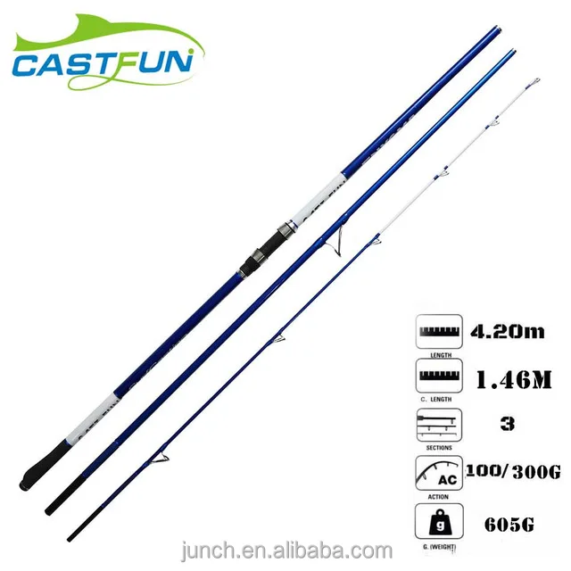 

Surf fishing rod High Quality 3 Section 4.2m 100g-300g Canne a Peche Fishing Surf Rod Carbon Surf Casting Rod, N/a