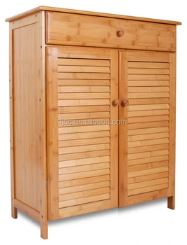 Factory Bamboo Storage Cabinet Show Storage Cabinet With Two