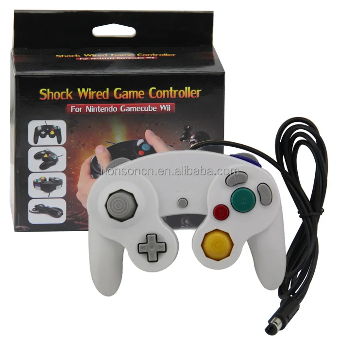 

White Wired Game Controller for NINTENDO NGC Game Cube Gamepad Joystick Controllers For Platinum mix colors 10 colors, White (10 colors )