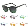 stylish simple design plastic round glasses polarized sunglasses for ladies with reflective mirror lens