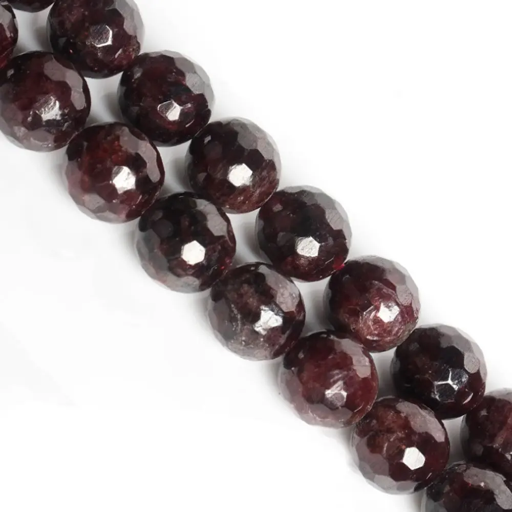 

Round Faceted Garnet Stone Beads Natural Stone Beads DIY Loose Beads