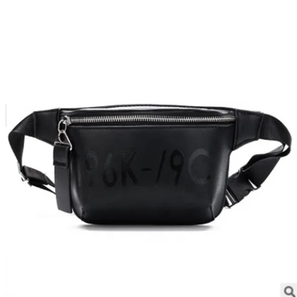 

JUNYUAN PU Leather Waist Bag Fashion Belt Bags For Women, Black