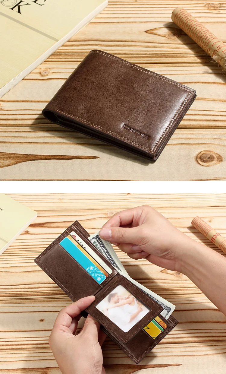 DIDE Genuine Leather Card Holder Mens Slim Wallet Supplier Money Clip Wallet For Men Gift Valentine's Day