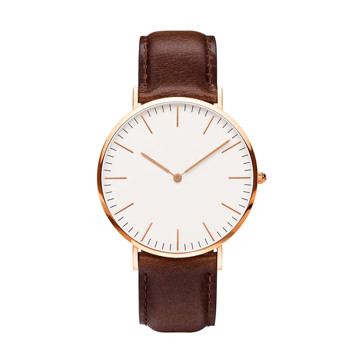 

OEM Custom Logo Make Your Own Brand Leather Band 6mm Thickness 40mm Case Man Fashion Ultra Thin DW Style Watch Relogio Masculino, N/a