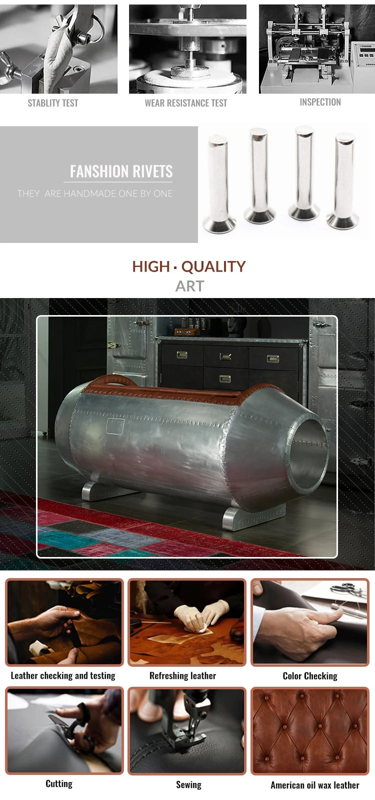 stylish aluminum sofa