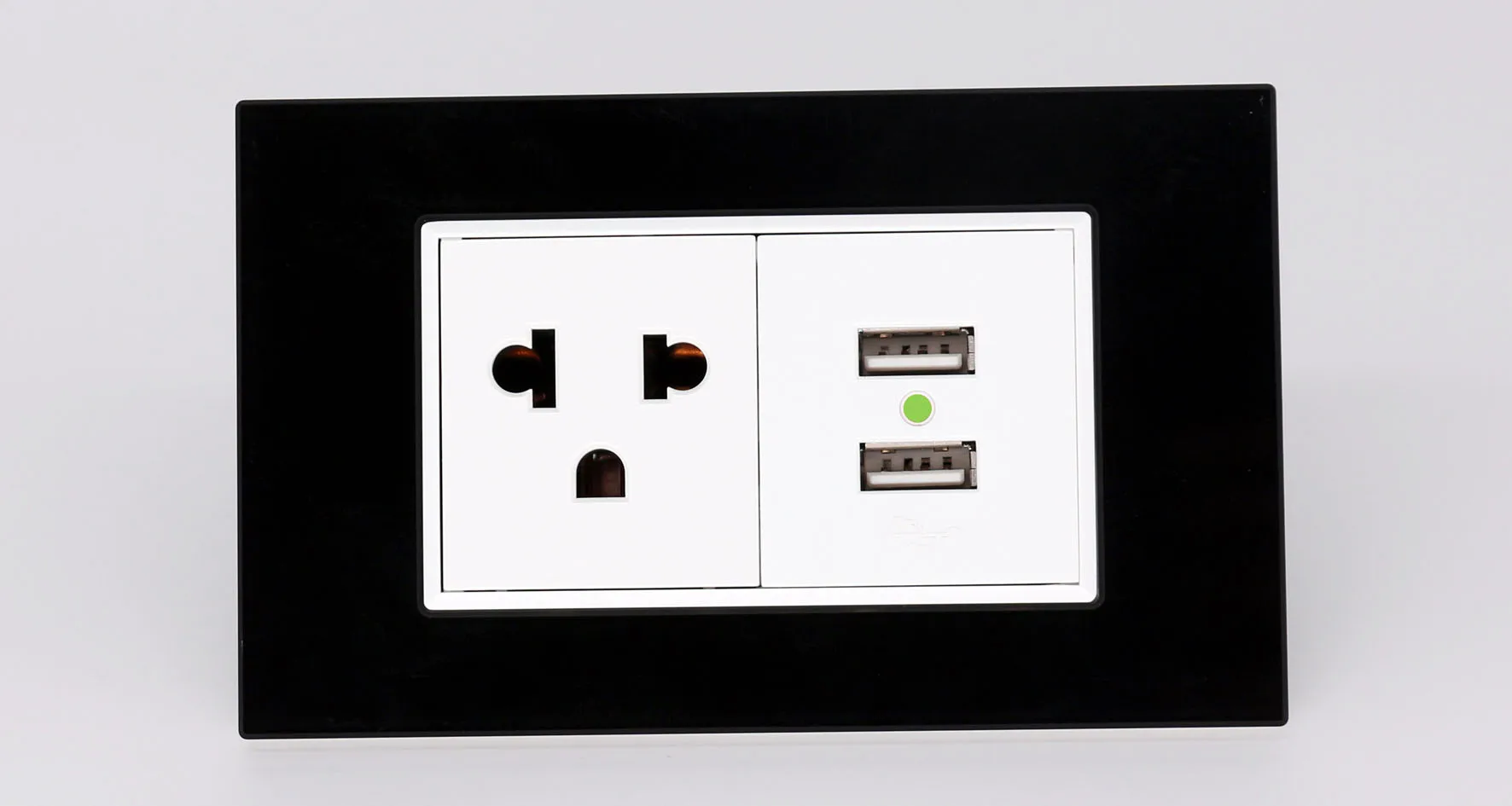 美国标准玻璃板墙壁插座 usb 2100毫安电源插座 usb 墙壁插座 usb 118