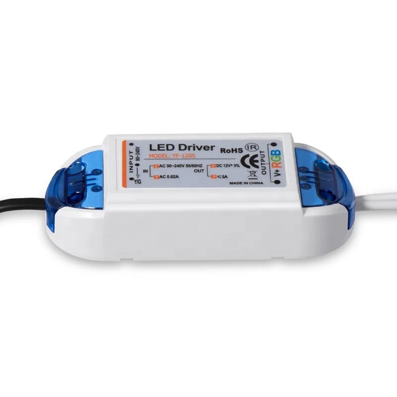 
DC12V 5A 60W All-in-one LED Driver with 24Keys IR Remote Controller+4 Pin RGB LED Strip connector For Flexible LED Strip 