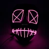 Glowing Ghost EL Neon Glow Slit Eyes Mouth Mask Glow In Dark Party Fluorescent Diy Wild Party Favor Led Strip Square Eyes Evil