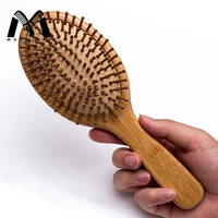 

Professional Private Label Oval Detangling Bamboo Paddle Straightener Hair brush