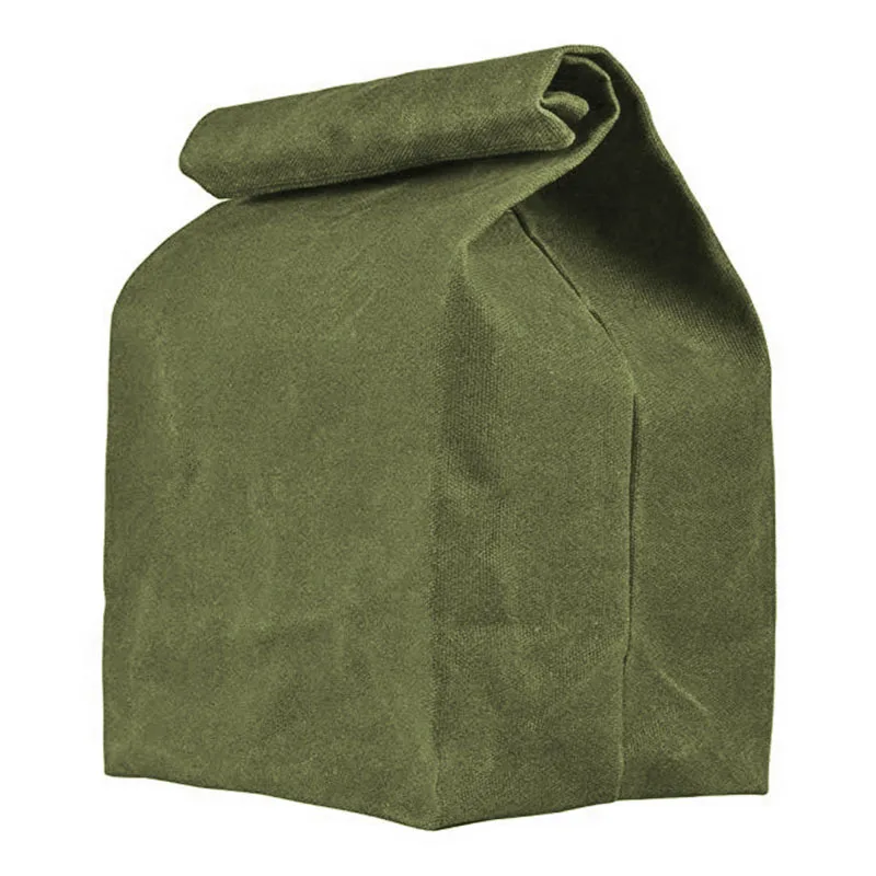 

2019 Hot Selling Eco-friendly Waterproof Insulated Waxed Canvas Lunch Bag Reusable Picnic Bag for Men Women