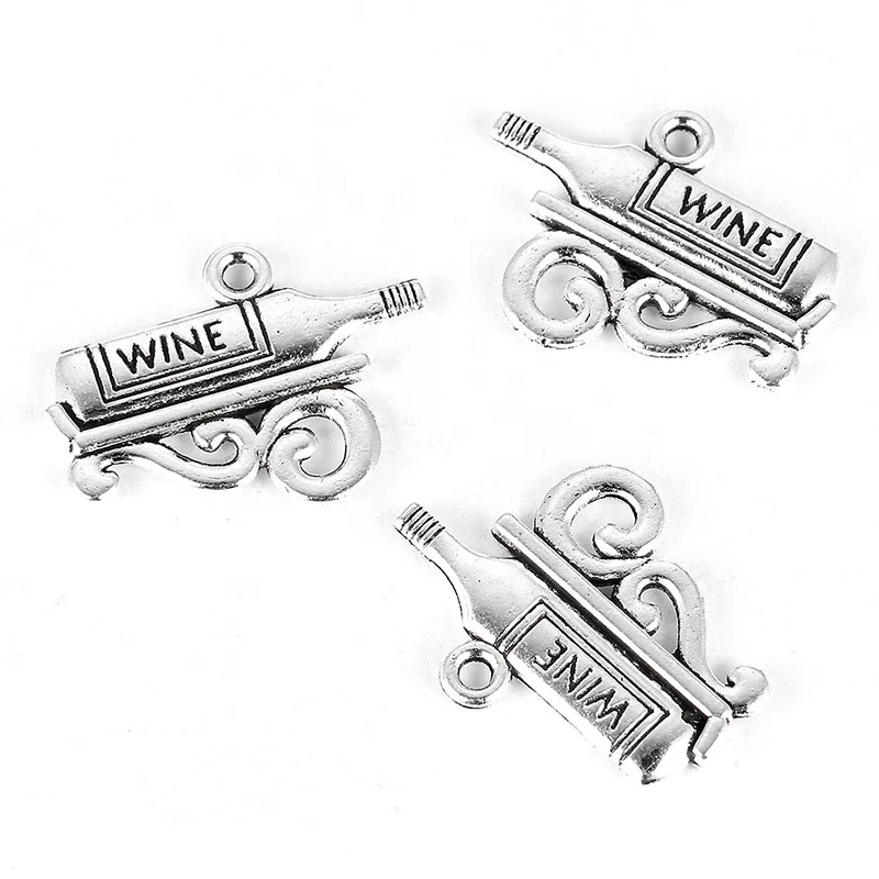 

Antique Silver Wine Bottle Charm Pendant 16*22mm DIY Jewelry Making Craft, Ancient silver