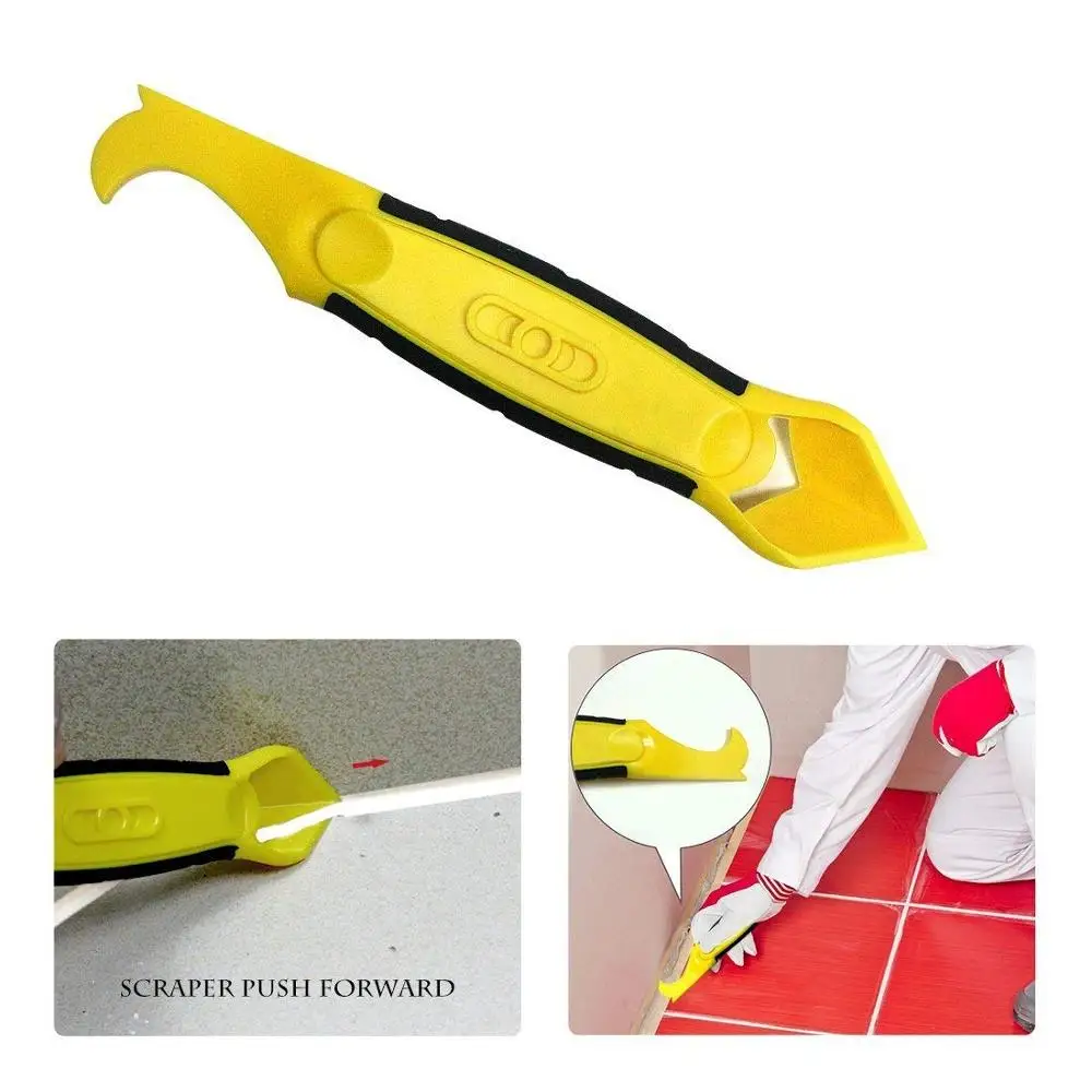 
3 Pieces Caulking Tool Kit,Yellow Silicone Sealant Finishing and Replace Removal Tool with a Caulk Nozzle 
