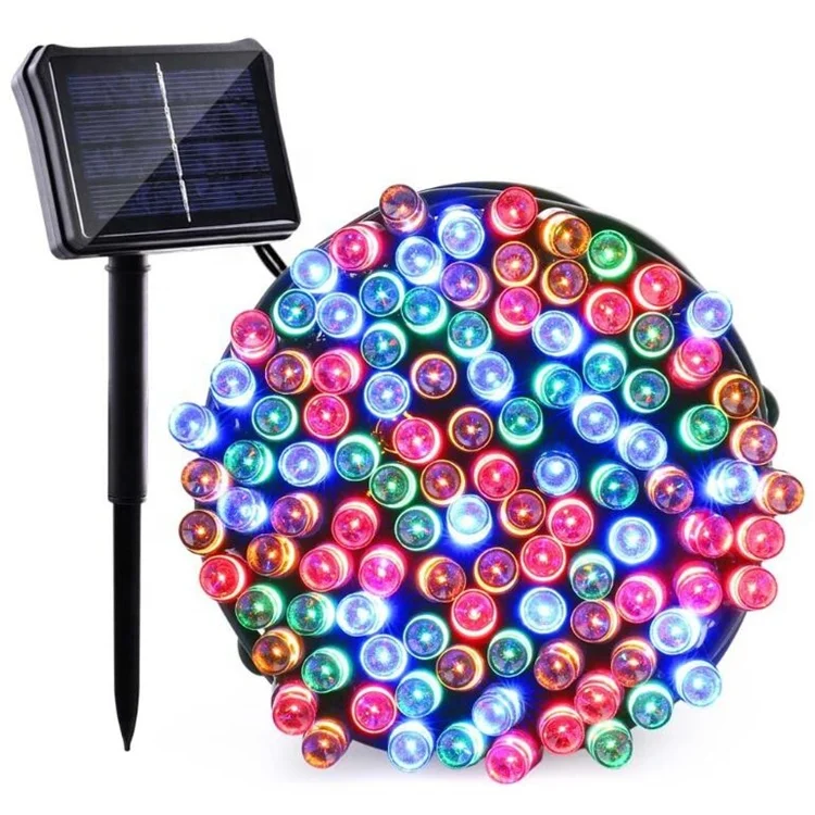 Amazon Hot Outdoor String Lights 72ft 200 LED 8 Modes Solar Powered Christmas Lights Multi color Decorative Fairy Light