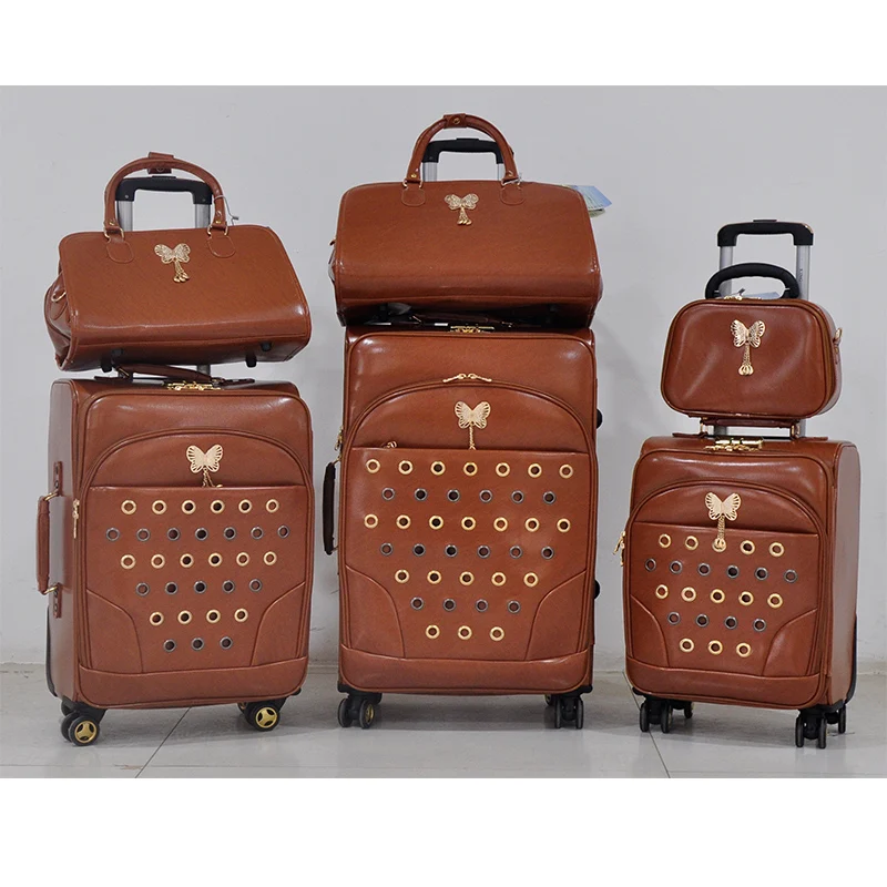 leather travel bag set